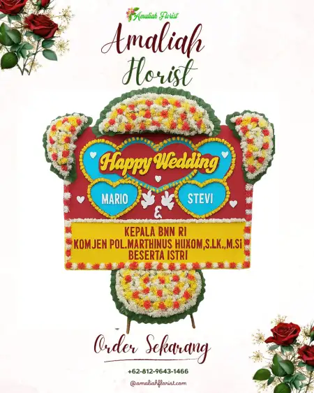 Papan Bunga Pernikahan Batu Badak